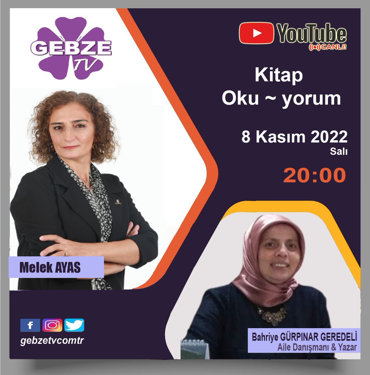 gebzetvcomtr's tweet photo. Bizi Youtube kanalımızdan izleyebilirsiniz
https://t.co/GspuKaSuCd https://t.co/cYg5YoavQ4
