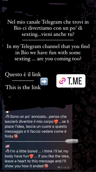?????We are having fun with some sexting in my channel, here it is the link if you want to come with