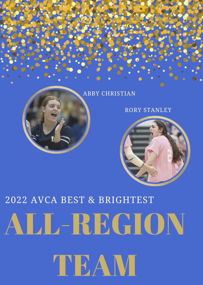 Celebration Sunday!  Two of our fearless Senior leaders have earned some incredible honors.  AVCA All-Region Team, &amp; as 1st Team Best &amp; Brightest! They put the STUD in Student-Athlete! We ❤️ You, Rory &amp; Abby! #RFB