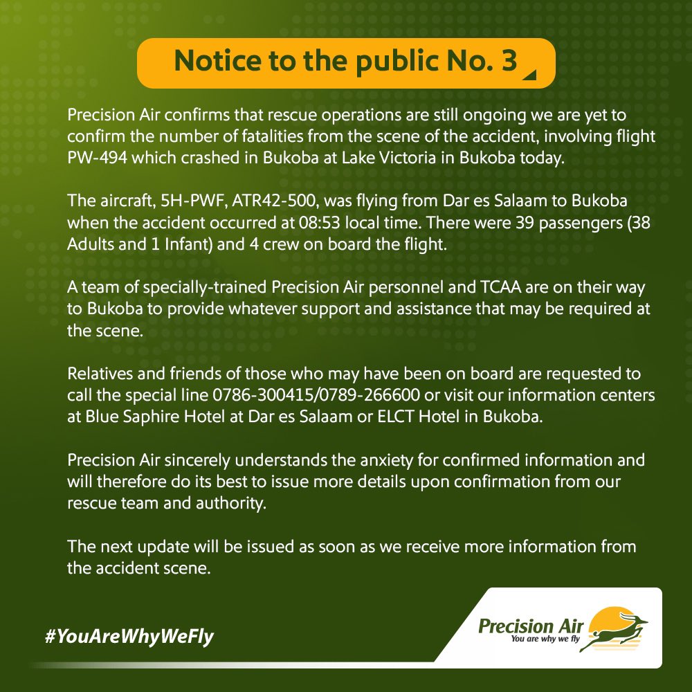 PrecisionAirTz's tweet image. Notice to the public