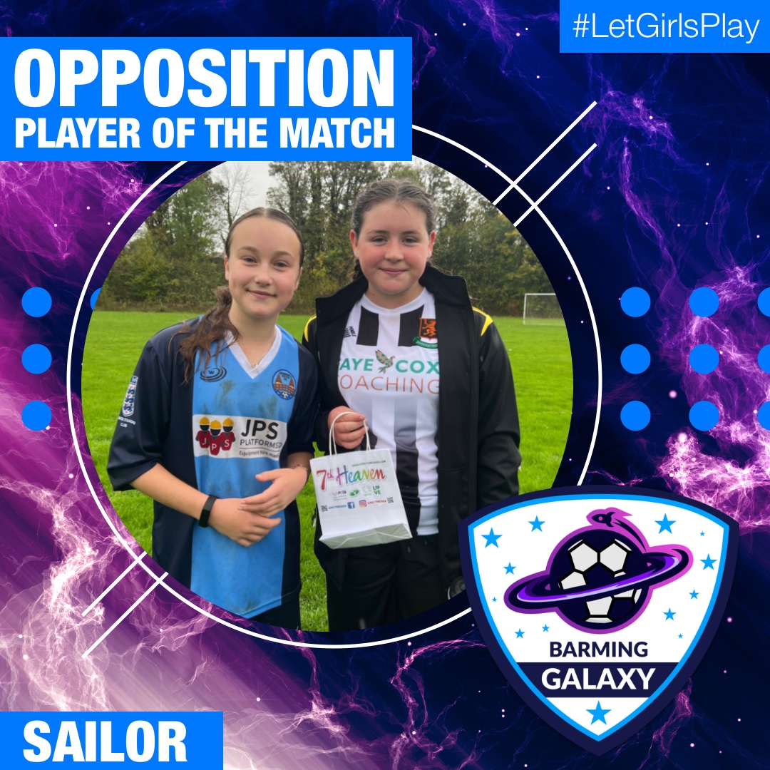 BarmingGalaxy's tweet photo. FT: Barming Galaxy 2 - 0 Foots Cray Lionesses

Another great win (in awful conditions) for the Galaxy Girls against a much improved Foots Cray side.

We chose Sailor as the @Ilove7thHeaven Player of the Match for Foots Cray... Well done!

#letgirlsplay #fairplay #KGLFL https://t.co/ZZJpHD91TM