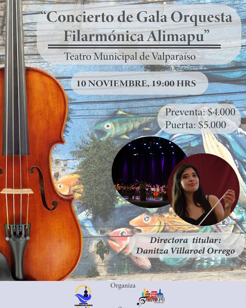✨Nuevo Concierto✨
🗓️10 de Noviembre
⌚19:00hrs 
💸 $4.000 Preventa $5.000 en Puerta.
📍Teatro Municipal de Valparaíso 
#valparaiso #musica #concierto