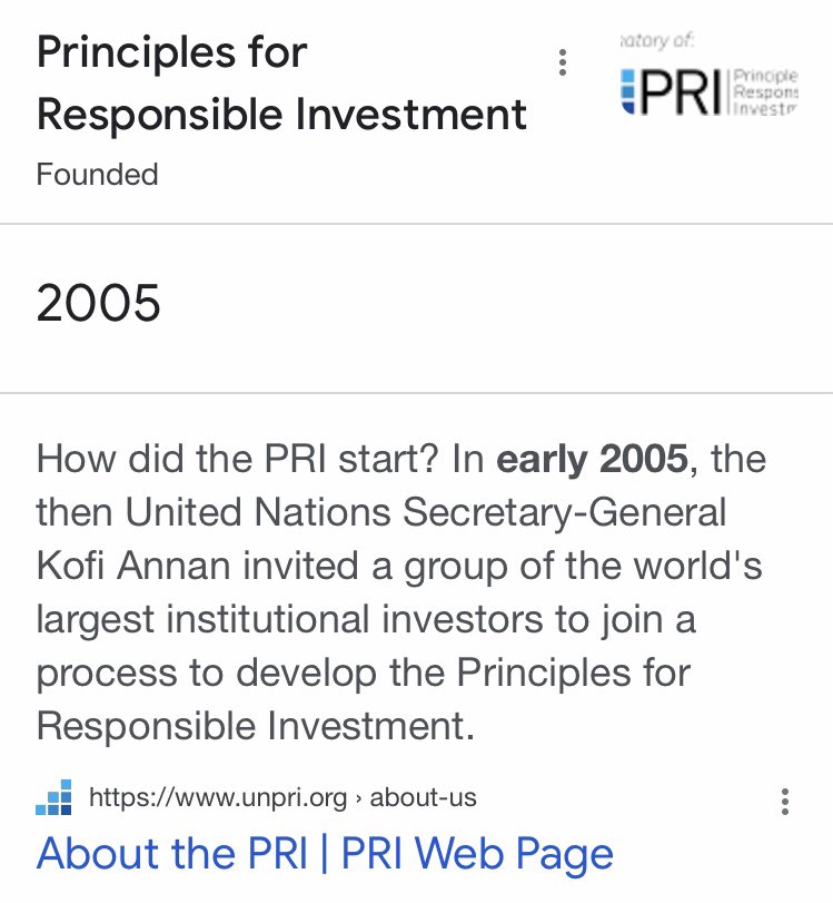 CocoMccool's tweet image. Given UNPRI and ESG (i.e., Klaus Schwab’s/WEF’s Stakeholder Capitalism) date back to 2005 in the investment community, I’m beginning to think the ‘08/‘09 financial crisis was manufactured to usher in “sustainable finance”.

Problem-Reaction-Solution