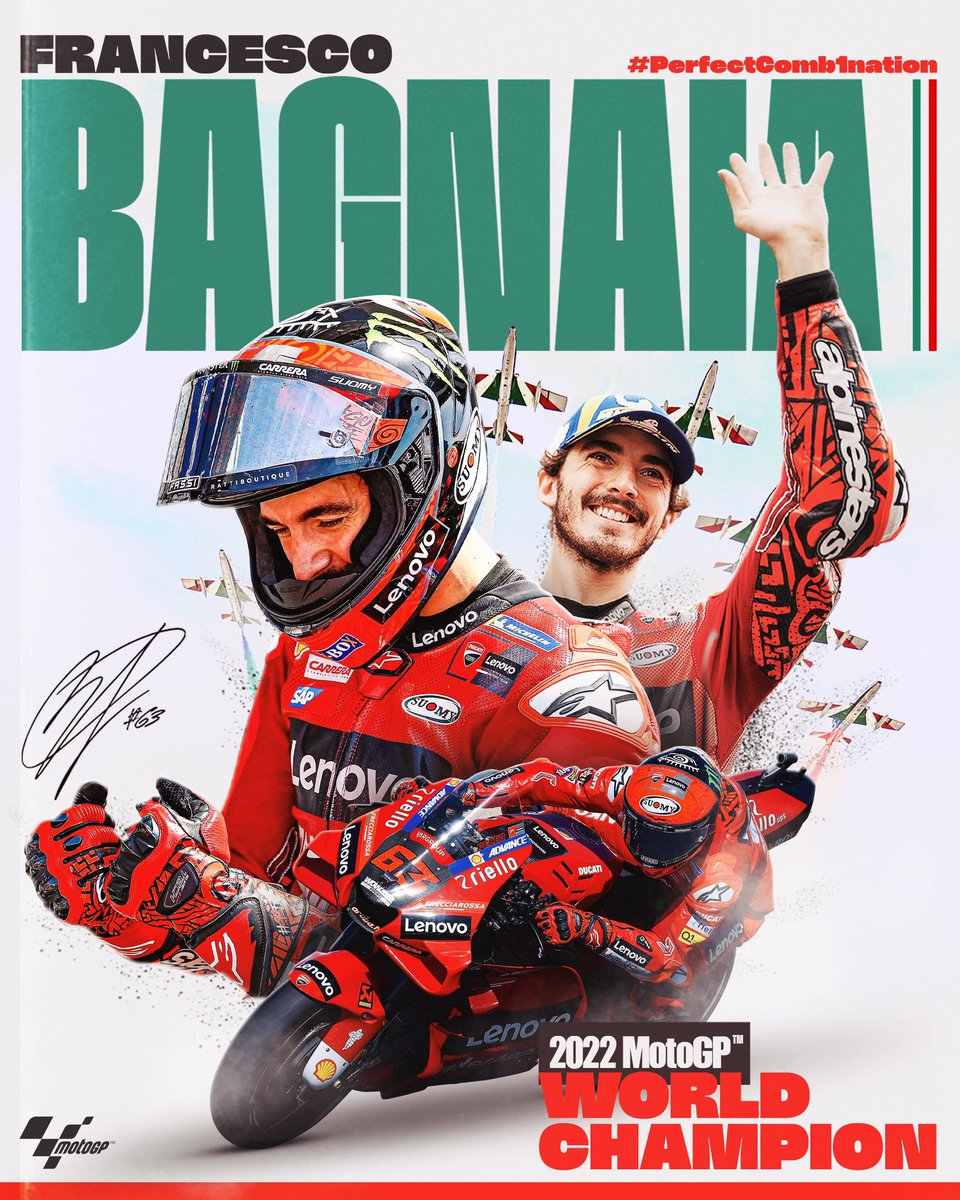 B24PT's tweet photo. Pecco Bagnaia é campeão mundial de MotoGP pela primeira vez! 🏆 https://t.co/v4AR982V5x