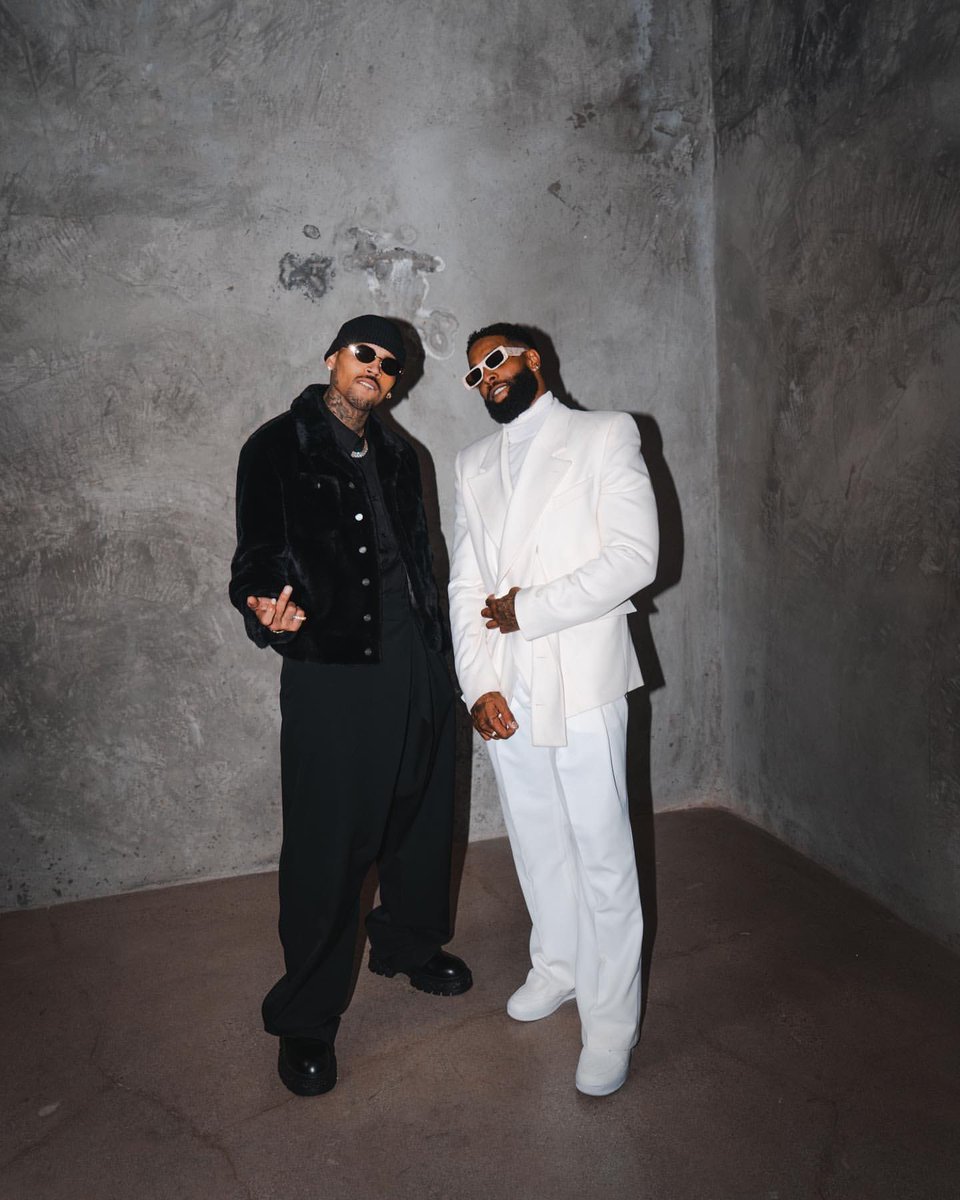 Chris Brown with Odell Beckham Jr at his birthday party.