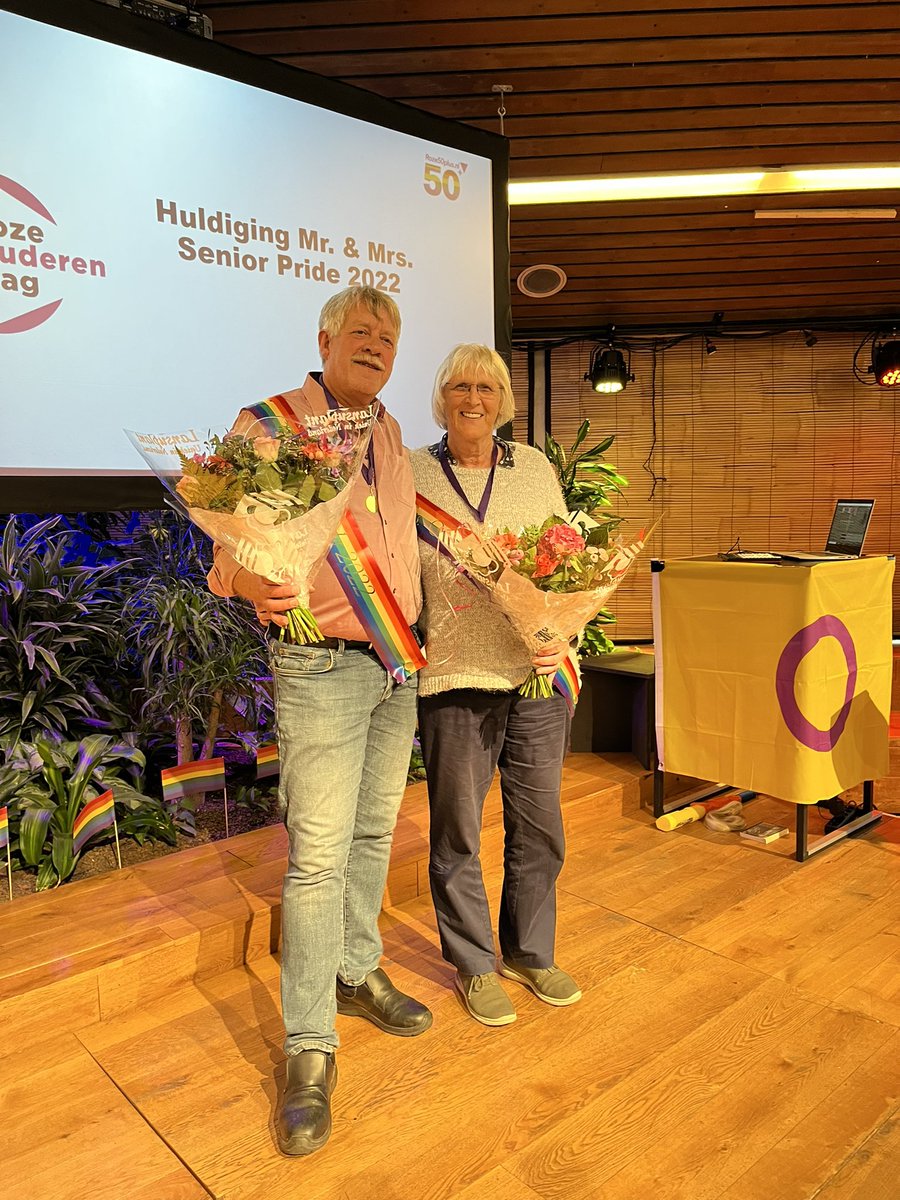 Gefeliciteerd Mr &amp; Mrs Senior Pride 2022: Joop Schermer en Corine van Dun <a href="/Roze50Plus/">Roze 50+</a> <a href="/COCNederland/">COC Nederland</a> @ANBO_Nederland
