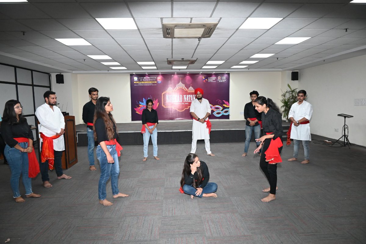 JaipuriaMBA's tweet photo. The Dramatics &amp; Cultural Club of Jaipuria Institute of Management, Ghaziabad, held a Nukkad Natak Competition on November 2, 2022, to help students uncover the drama artist within themselves. https://t.co/hpCdPtqA4w