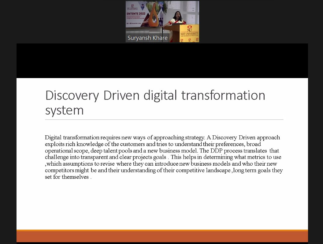 niituniversity's tweet photo. Dr. Meenakshi Kaushik is a Professor and Dean (Research) at the #TIIPS Greater Noida.
Her talk covered the Discovery Driven digital transformation (#DDP) Strategy adopted by organizations & the scope of #digitalization and adoption of #digital #technology in all industries. https://t.co/zUxz8sDpTc