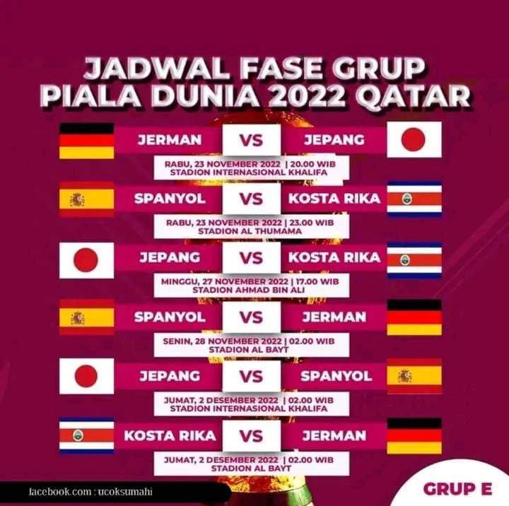 nwhswN3aWQ7J9tT's tweet photo. Jadwal FIFA World Cup Qatar https://t.co/wfl1EZUWJU