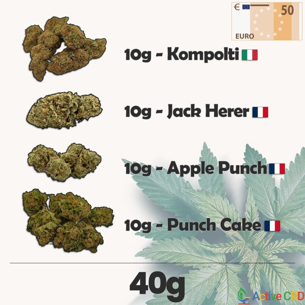 cbd_active's tweet photo. ➡Envie de découvrir de nouvelles fleurs de CBD🌿 ? Venez découvrir notre "box 4 Fleurs de CBD" - 40gr  
https://t.co/rKQd1XhStK https://t.co/GPw63O5j3t
