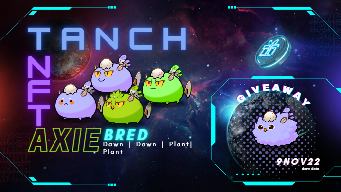 tanchNFT's tweet photo. I bred these META AOE dawn and plant

To celebrate, I will be giving away an axie for free.

To participate:
1- Like, RT and Tag 3 of your friends
2- Follow @tanchNFT

🗓️Winner will be announced on 9/Nov/2022 https://t.co/U9z2A2ub2i