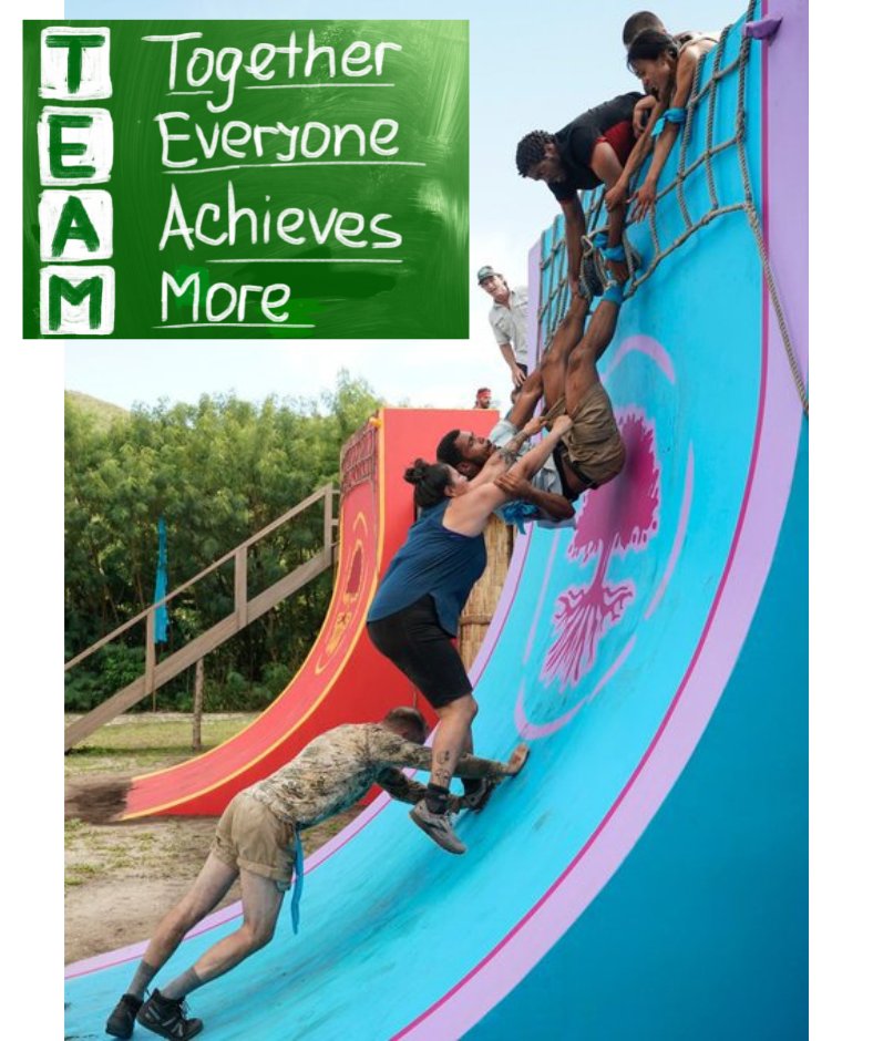 ryanzarate's tweet image. #Teamwork #SurvivorFan #Survivor43 
T - Together
E - Everyone
A - Achieves
M - More