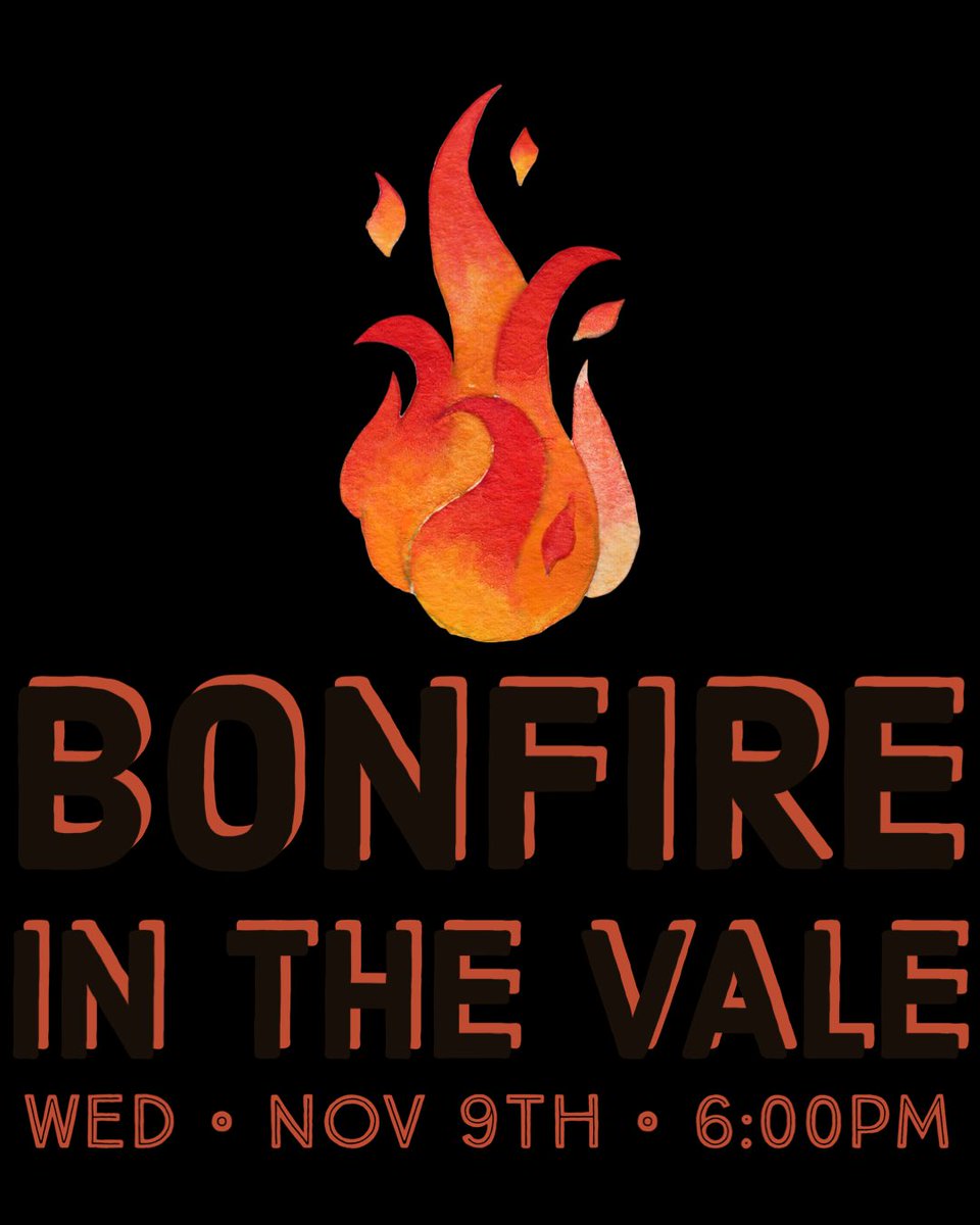 BONFIRE IN THE VALE
Community-Wide 
Playoff Pep Rally and Bonfire
Wednesday • November 9th
6:00 p.m.
SHS — north field