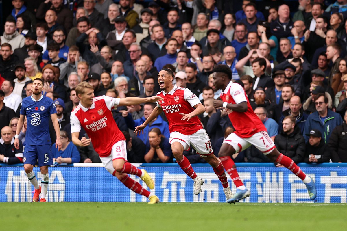 William Saliba celebrating Arsenal goals is 𝗘𝗩𝗘𝗥𝗬𝗧𝗛𝗜𝗡𝗚. ❤️ #afc