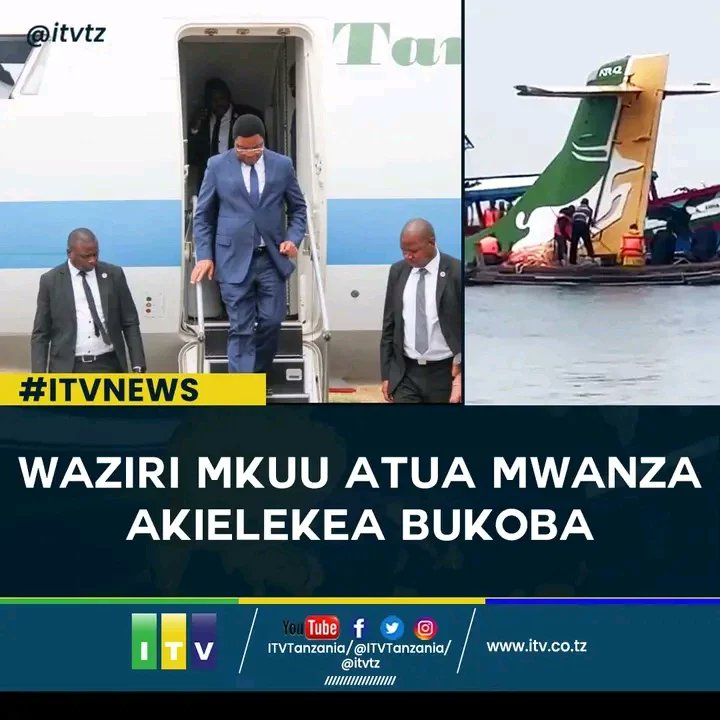 BrightMedia15's tweet photo. #UPDATES: Waziri Mkuu, Kassim Majaliwa amewasili uwanja wa ndege wa Mwanza ambapo amebadili ndege na kupanda helkopta tayari kwa kuelekea Bukoba mkoani Kagera ambapo, Asubuhi ya leo ndege ya kampuni la Ndege la Precision Air ilianguka katika Ziwa Victoria. https://t.co/eNKCgWO67f