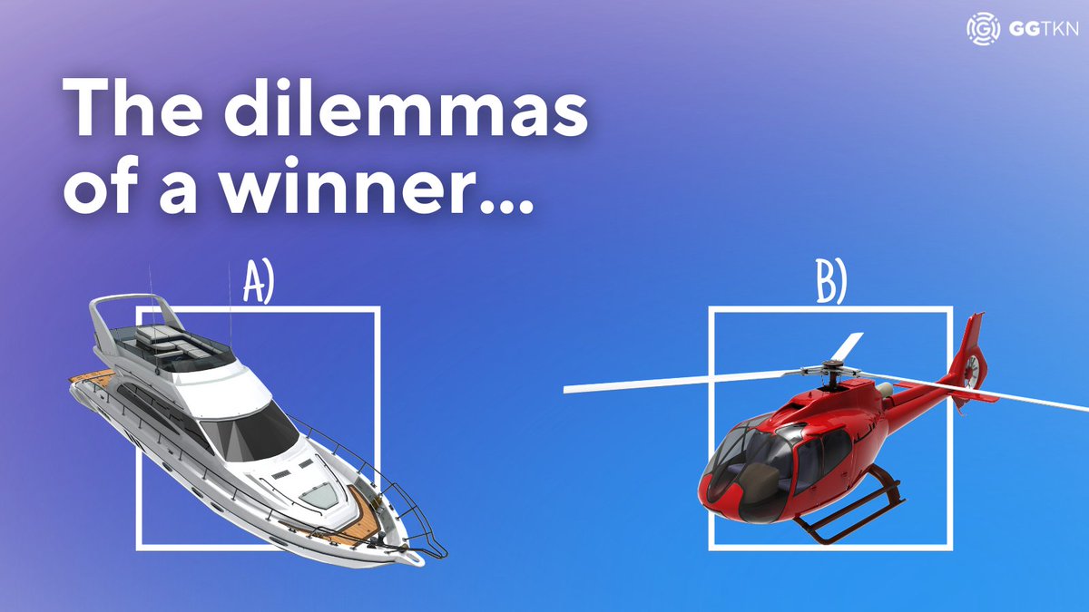 gg_tkn's tweet photo. 💭 Some dilemmas only exist in the life of a millionaire winner...

🧐 For the Sunday ride, which would you prefer? The helicopter or the yacht?

#GGTokenArmy, let us know your choice in the comments! ⤵️

#ggtoken #GamblingTwitter #Crypto #lotterywin #lottery https://t.co/HEWz6yP8CT