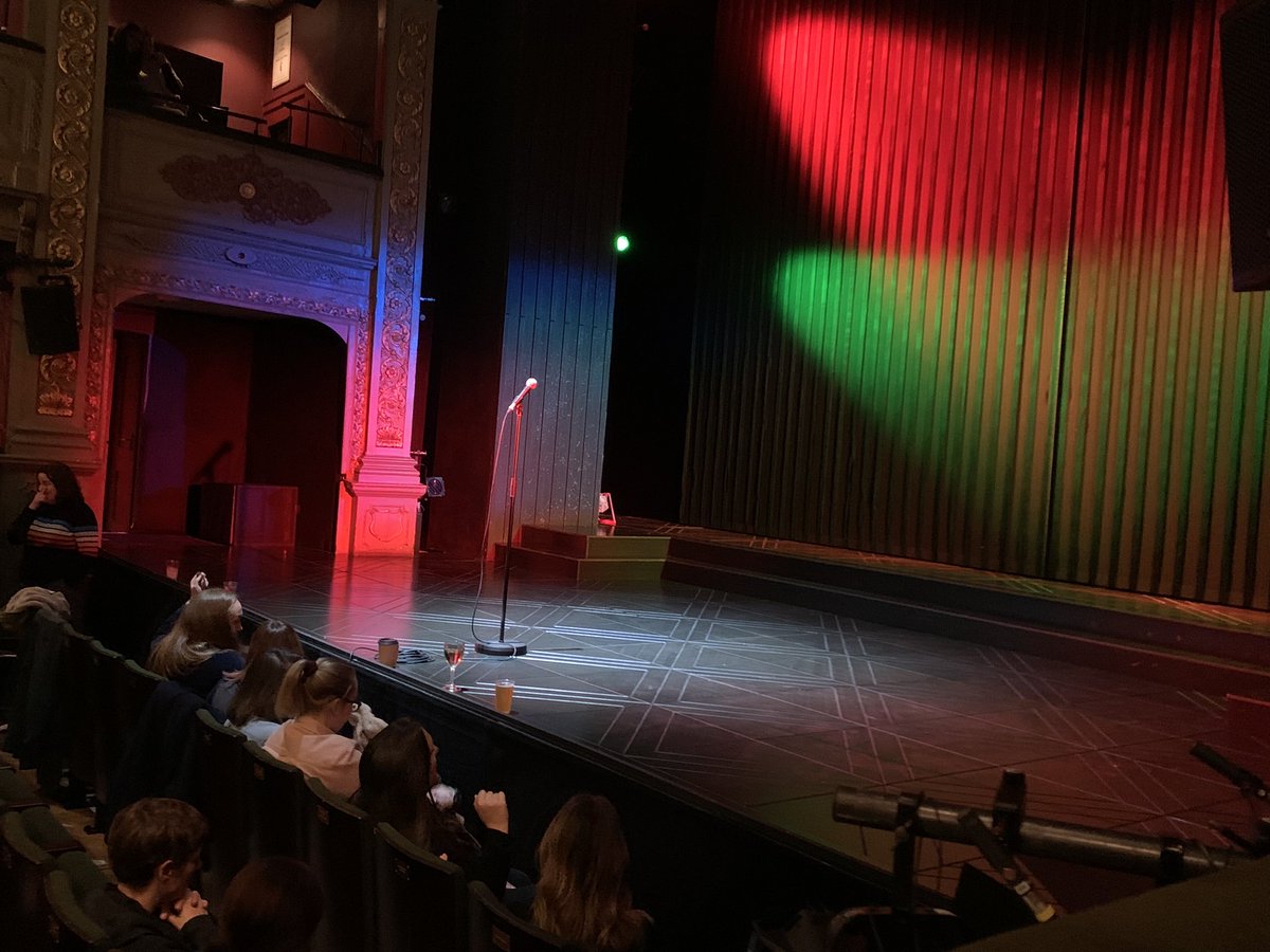 MutantBug's tweet image. Back at the Bristol Old Vic for the last theatre trip of the year. Stand up from @jessicafostekew and should still be OK for a 9am lecture on cloning tomorrow.