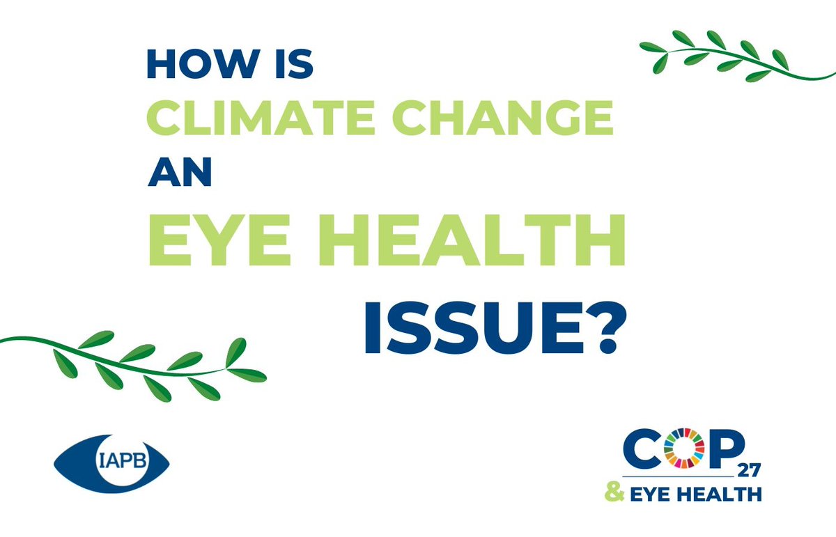 Climate change and eye health are linked in a cause-and-effect cycle that threatens to undo decades of progress in global health and leave vulnerable populations at risk of being left behind. 
☞ iapb.org/learn/knowledg… 

@COP27 #COP27 #TogetherForImplementation