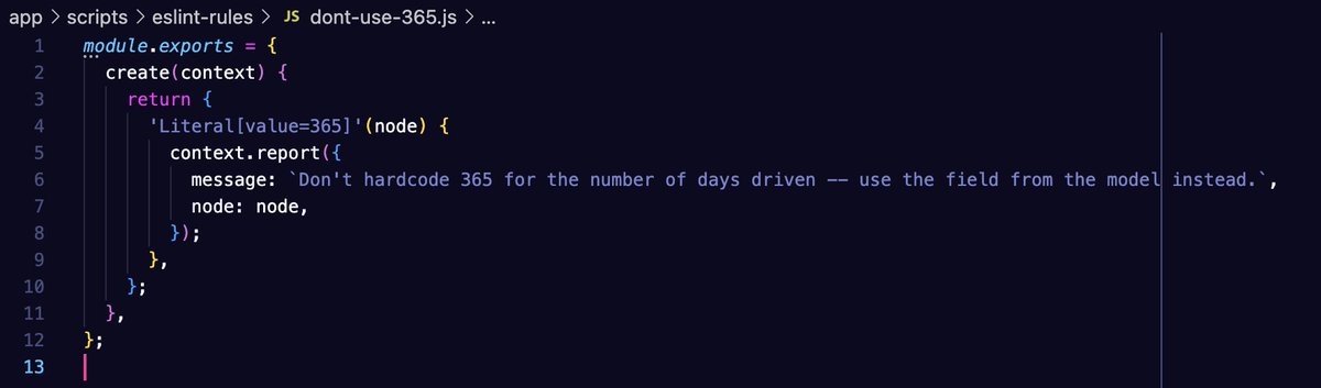 pretty stoked about how easy it is to add custom lint rules with eslint-plugin-rulesdir: npmjs.com/package/eslint…

thanks <a href="/imslavko/">Slava Kim</a> for the rec