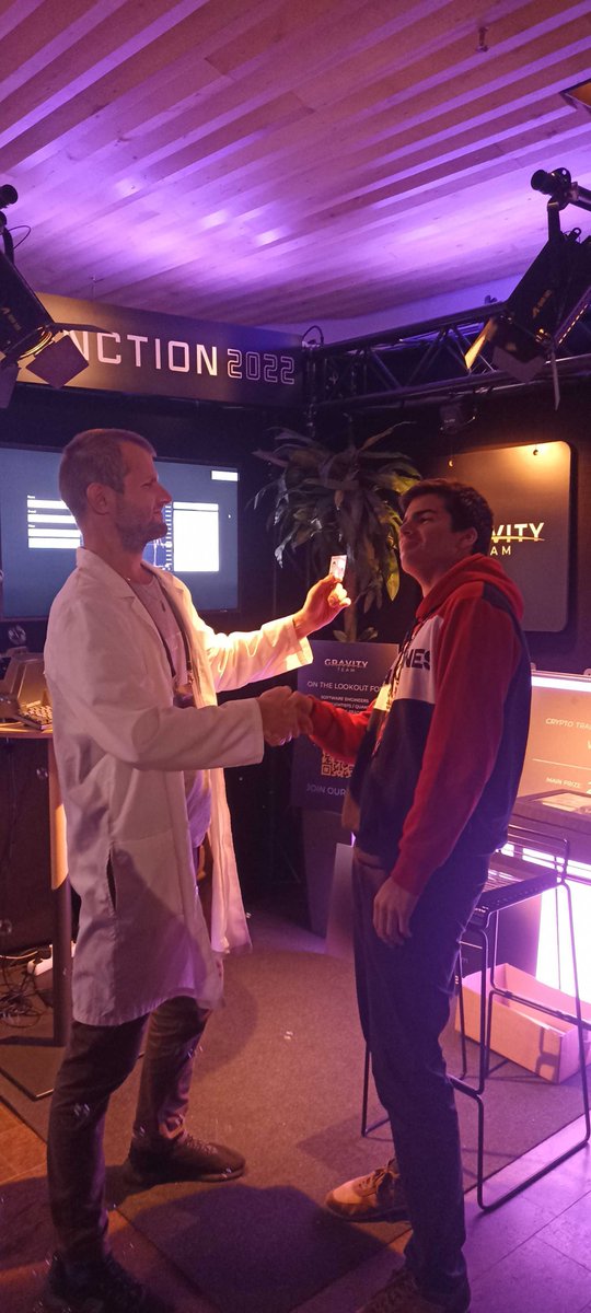 GravityTeam_co's tweet photo. And the 2nd winner of our ETH/USDT price guessing game is... Jaume L! 🥳
Congratulations on making the closest prediction! 🙌
#Junction2022 #hackthefuture @hackJunction https://t.co/lqdTP4QGec