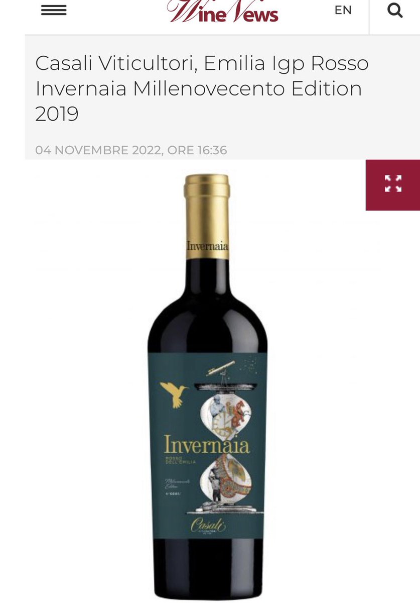 «profumi che rimandano ai frutti neri, al sottobosco, e alla vaniglia, mentre in bocca il sorso è denso, succoso e dai tannini solidi, che si esauriscono in un finale appagante dai ritorni fruttati e speziati»CasaliViticultori, Invernaia 2019
winenews.it/it/casali-viti… <a href="/WineNewsIt/">WineNews</a>