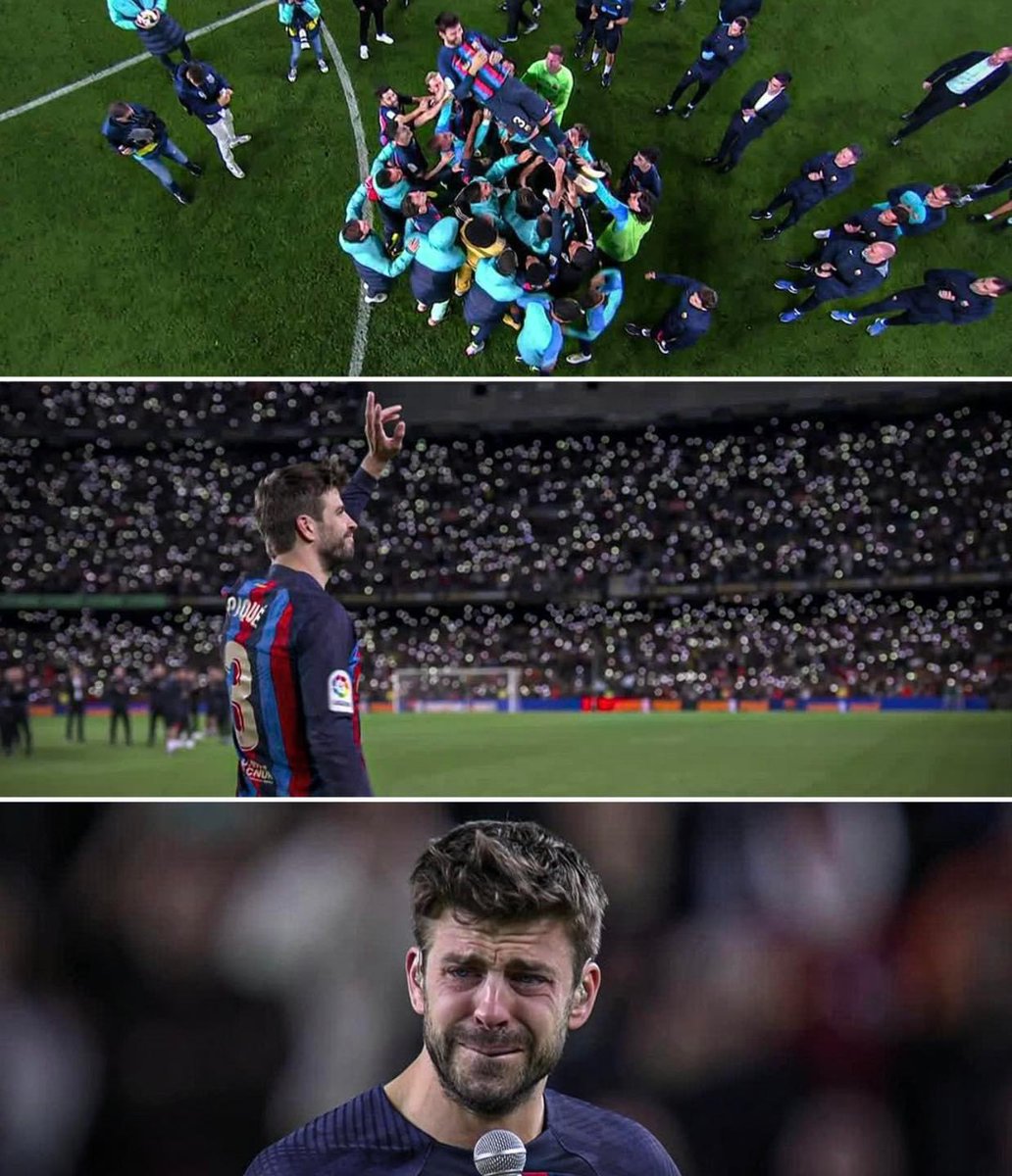 ElAlficionado's tweet photo. Y se marchó… y a su barco le llamó… libertad… 😪 #GerardPiqué jugó su último partido como jugador profesional y al término del partido dedicó unas emotivas palabras que lo hicieron quebrarse frente a toda la afición 🥹 https://t.co/APf7iOuIXS