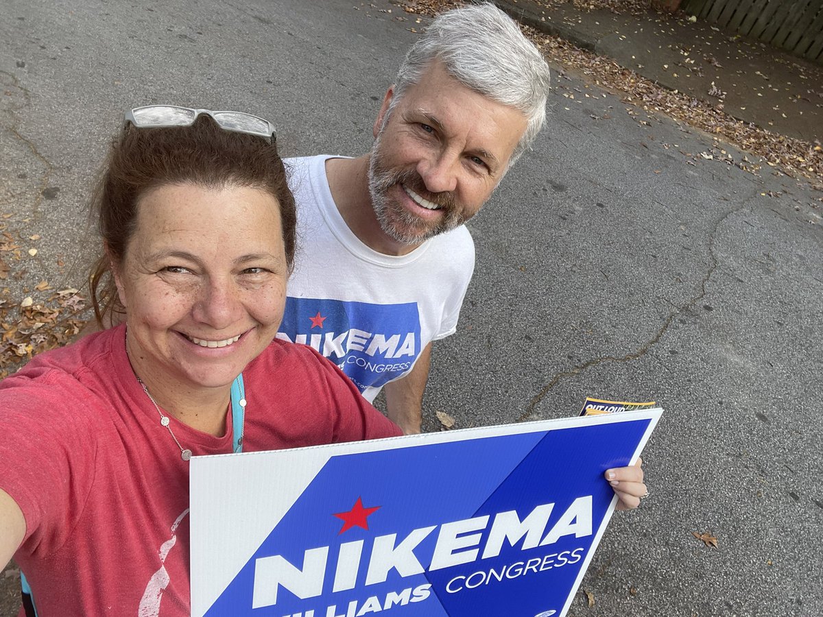 Knocking doors for <a href="/NikemaWilliams/">Nikema Williams</a> reminding people to get to the polls Tuesday. If you aren’t sure where your polling place is check iwillvote.com #YourVoteMatters