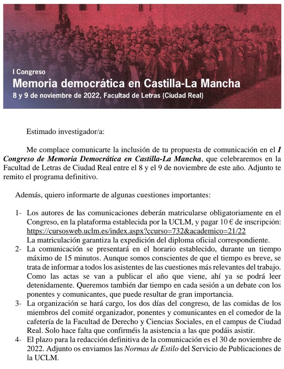 CarmenMPT's tweet photo. I Congreso de Memoria Democrática en Castilla-La Mancha. Participo como ponente en representación de la asociación Memoria Histórica La Roda y comarca. ¡Allá vamos! 🤓📝📚📖 #MemoriaDemocrática #MemoriaHistórica #MemoriaEsDemocracia https://t.co/Ypooai0o1O