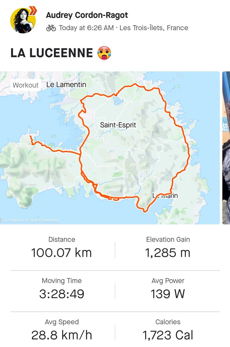 Sinon, dans les bonnes nouvelles du jour, Audrey a repris le vélo, pour une petite sortie... <a href="/CordonRagot/">Audrey CORDON-RAGOT</a>