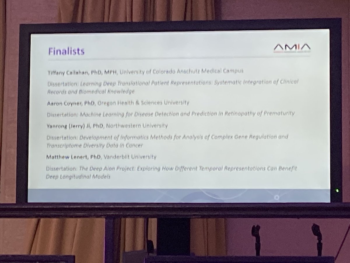 Congratulations Matthew Lenert of @vumcdbmi for being a finalist in the #AMIA2022 dissertation award competition!