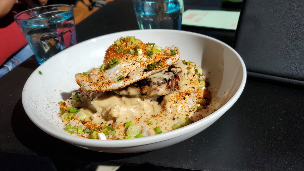 Possibly the fanciest loco moco I've ever seen. At All Day Baby in East Hollywood, Los Angeles.