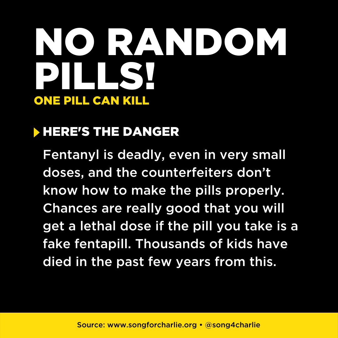 bridginglives's tweet photo. One pill can kill. Never take any drug that is not prescribed to you by a doctor. Illicit drugs may contain lethal dosages of fentanyl. 
Learn more at https://t.co/ljN5mIGBNG
@SongforCharlie https://t.co/vN9qThoSxa