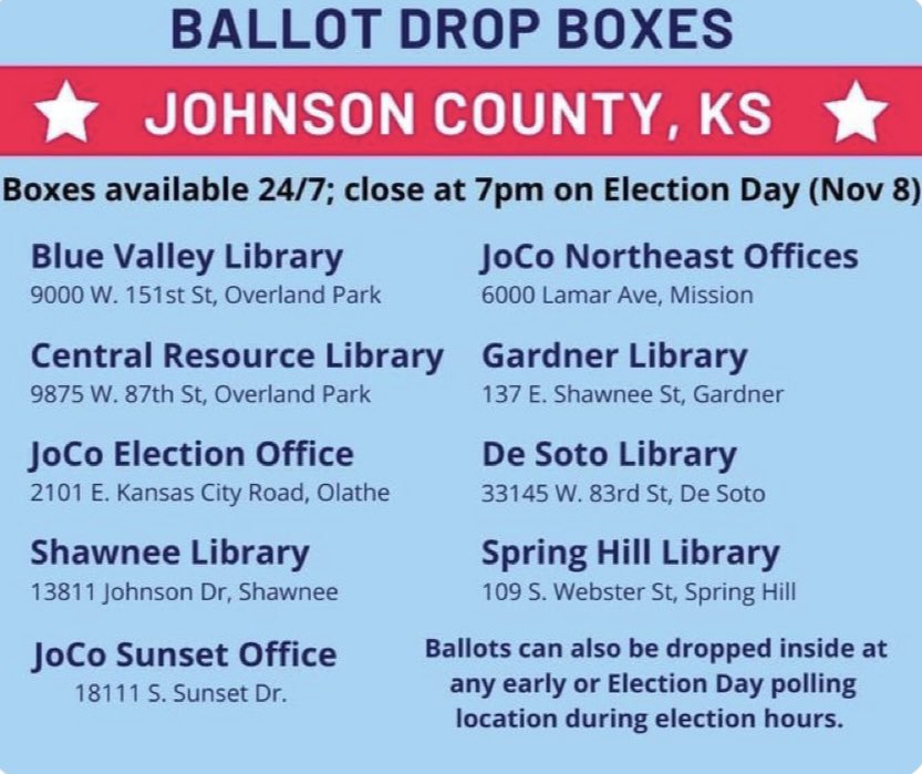Got a mail ballot sitting on your kitchen counter?  Get that thing in! #ksleg #Vote #Election2022