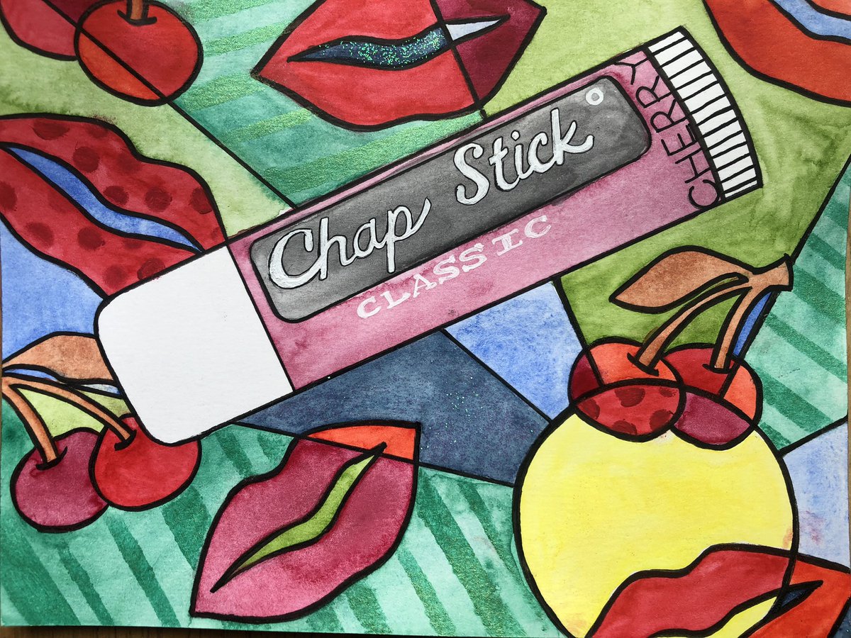 Extra hour of sleep, took the dogs for a walk, and lesson plans ready before 3pm?! Time to make art! Here’s one I forgot to post a while back #chapstickaddict #postcardart #artteachersmakingart <a href="/ChapStick/">ChapStick®</a>
