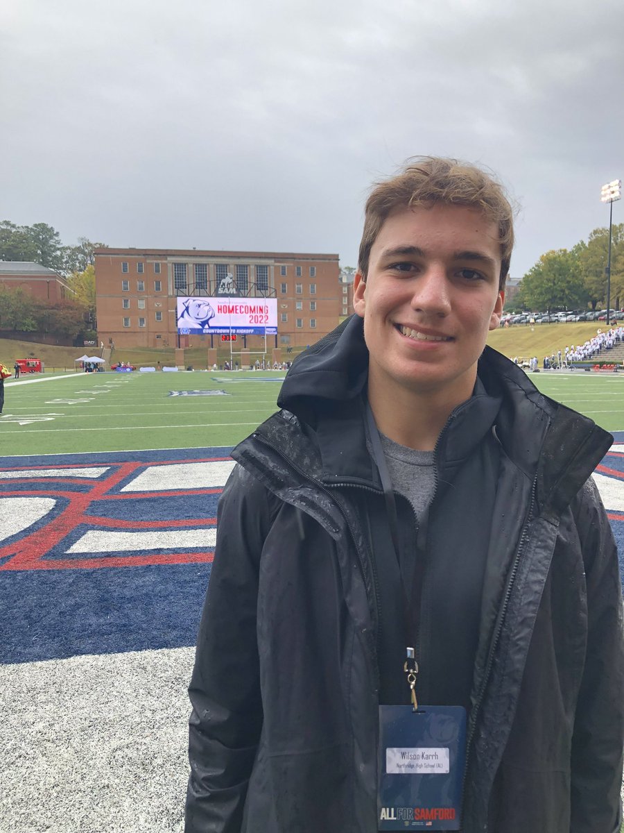Had a great recruiting visit yesterday at the <a href="/SamfordFootball/">Samford Football</a> game. Got to see a former teammate <a href="/cooper_jones14/">Cooper Jones</a>. Hope to be back soon! <a href="/RyanLolley2/">Ryan Lolley</a> <a href="/TheLab_USA/">Athlete’s Inc+</a> <a href="/_SouthernXpress/">Southern Xpress 7v7 Foundation</a> <a href="/RickyTurner19/">Ricky Turner</a>
