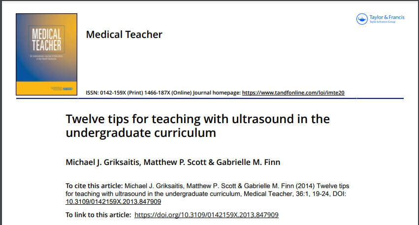 🧠12 Tips para la enseñanza de ultrasonido en el curriculum de pregrado 

#POCUS #FOAMed #USG #FOAMex #EchoFirst #MedTwitter