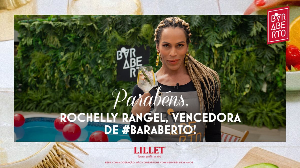 Lillet_br's tweet photo. A @rangelrochelly é a grande vencedora da 3ª temporada de @BarAbertoBR! Ela traçou uma trajetória incrível ✨ nesta rodada e os próximos capítulos da sua jornada incluem uma parada na Maison #Lillet na França! Santé, Rochelly!  🇫🇷#BarAberto [Beba com moderação. 🔞] https://t.co/ST6ntrZsFo