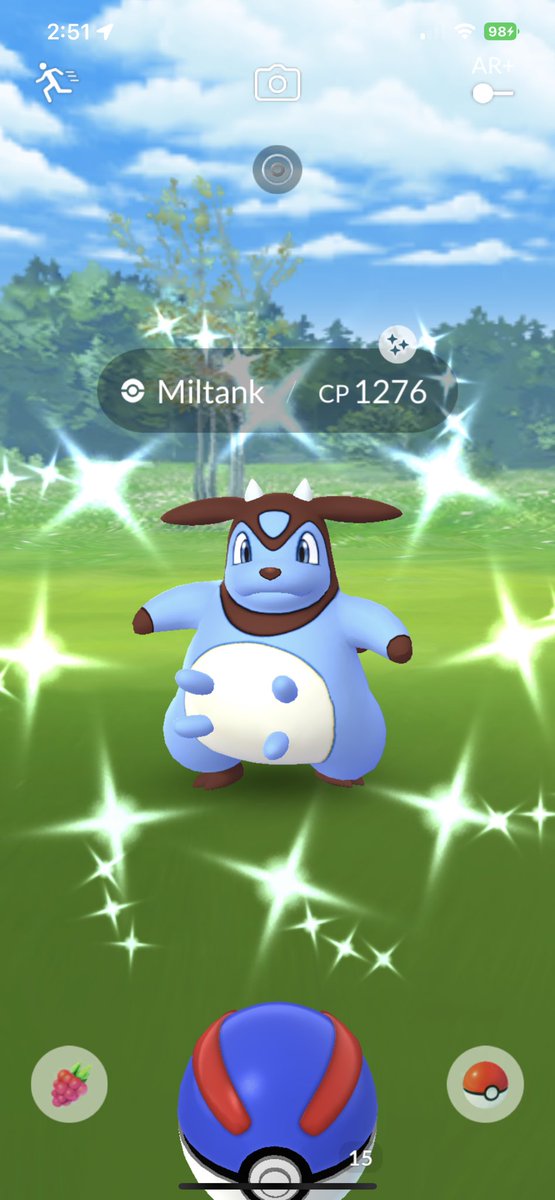 no445566's tweet photo. I actually got it!!!! I hate battling but really wanted this pretty blue cow ✨🥰 #BlueCow #Finally #ShinyPokemon #PrettyCow #PokemonGO #PoGO #GOBattleDay #ILoveShinies https://t.co/YvRRTdAsdy