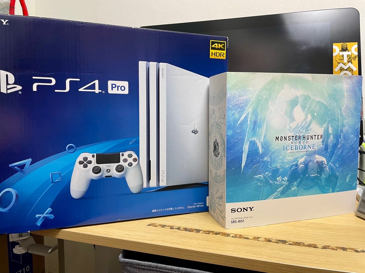 ネット公式 Ps4proホワイトとsonyウェアラブルネックスピーカー モンスターハンターアイスボーンver セット プレイステーション4 Www Scruffycity Com
