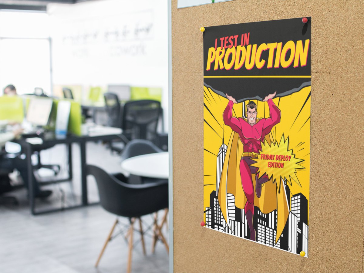 TheByteVibe's tweet image. I test in production - Friday Deploy Edition: A new poster is available in our shop!

bytevibe.co/products/i-tes…

#SoftwareEgnineering #SofwareEngineer #Developer #Programmer #Coder #SDE #DevOps #Poster #Gift #Funny #posterdesign #posters