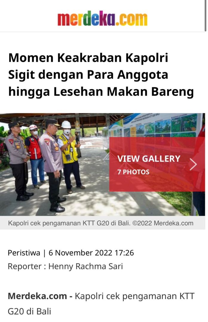 chikaloletta's tweet photo. Luar Biasa Bapak Kapolri, sangat humanis dan sederhana 

#PolriPresisi
#G20Bali
#PolisiIndonesia https://t.co/iRX8vWhERZ