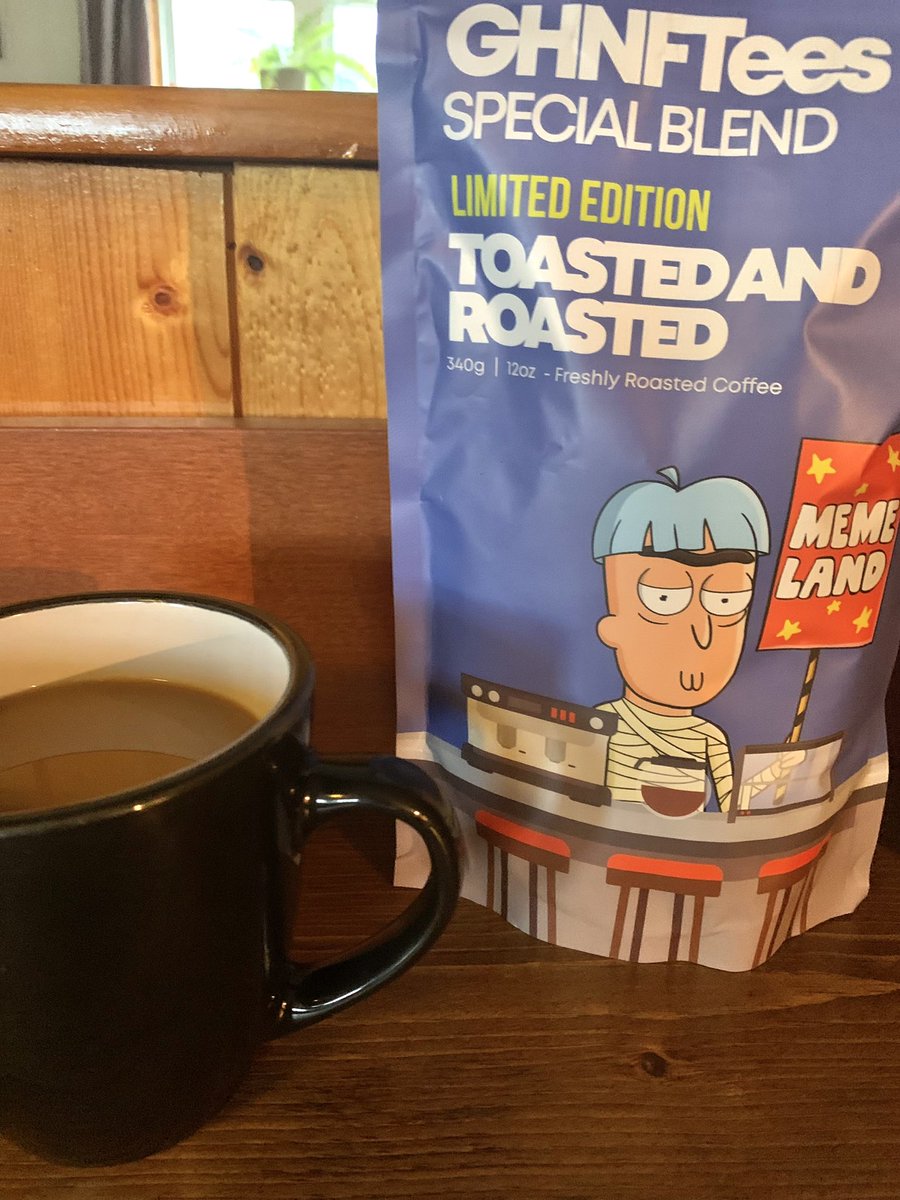 ThyArtIsNFT's tweet image. Starting off my day with a cup of #GHNFTees special blend.
Big thanks to @TNRCoffee for the smooth order &amp;amp; fast shipping. Great product inside &amp;amp; out, I love it! Cheers. ☕️ 
#GodHatesNFTees @GodHatesNFTees 
🗽🪧🍌🐵💎🧪🧟