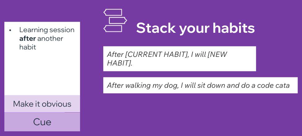 Excited I'm going to talk about how tiny habit changes can make us become better developers @BuildStuffConf later this week!
One cool tip out of many - #HabitStacking - Append a new habit at the end of one of your current habits 
#AtomicHabits @JamesClear #BuildStuffConf
