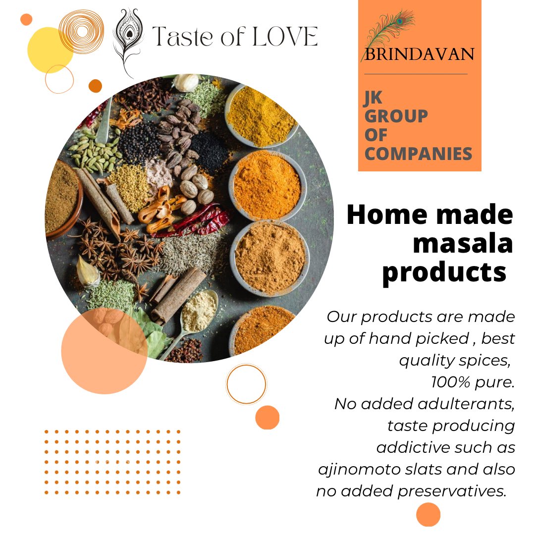 vrindhavan_jk's tweet photo. No added preservatives ✨ 100% pure 

#homemade
#pure
#masala

#brindavan 💛♥️ https://t.co/3KADN99Zdg