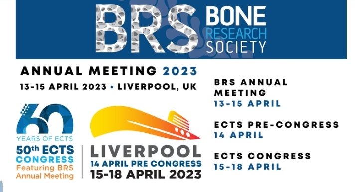 BRS (@boneresearchsoc) on Twitter photo Only 5 WEEKS left to submit abstracts to BRS 2023 in Liverpool! 12TH DECEMBER DEADLINE. Programme now live! Cancer and bone, Immune ageing and frailty, growth plates puberty and bone health, rare bone disease! <a href="/ECTS_soc/">ECTS</a> <a href="/AcademyEcts/">ECTS Academy</a> <a href="/ECTS_science/">ECTS_Science</a> <a href="/ASBMR/">ASBMR</a>
boneresearchsociety.org/meeting/brsect… Only 5 WEEKS left to submit abstracts to BRS 2023 in Liverpool! 12TH DECEMBER DEADLINE. Programme now live! Cancer and bone, Immune ageing and frailty, growth plates puberty and bone health, rare bone disease! <a href="/ECTS_soc/">ECTS</a> <a href="/AcademyEcts/">ECTS Academy</a> <a href="/ECTS_science/">ECTS_Science</a> <a href="/ASBMR/">ASBMR</a>
boneresearchsociety.org/meeting/brsect…