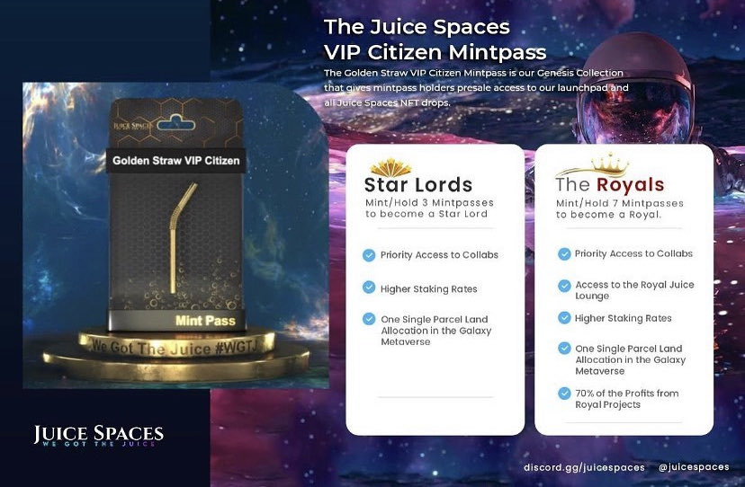 JuiceSpaces || Golden Straw VIP Mintpass tweet media
