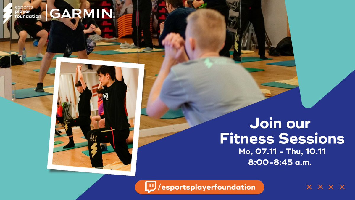 esports player foundation (@esportsplayerf1) on Twitter photo Start your day like <a href="/MoSiTing_/">Chris Würger</a> ! For the following 4 days we will kick off each day with a <a href="/GarminDACH/">Garmin D-A-CH</a> Fitness session 💪
Come join us live on Twitch to work out with us!
⏰: 8:00-8:45
📺: twitch.tv/esportsplayerf…
#epfbootcamp Start your day like <a href="/MoSiTing_/">Chris Würger</a> ! For the following 4 days we will kick off each day with a <a href="/GarminDACH/">Garmin D-A-CH</a> Fitness session 💪
Come join us live on Twitch to work out with us!
⏰: 8:00-8:45
📺: twitch.tv/esportsplayerf…
#epfbootcamp