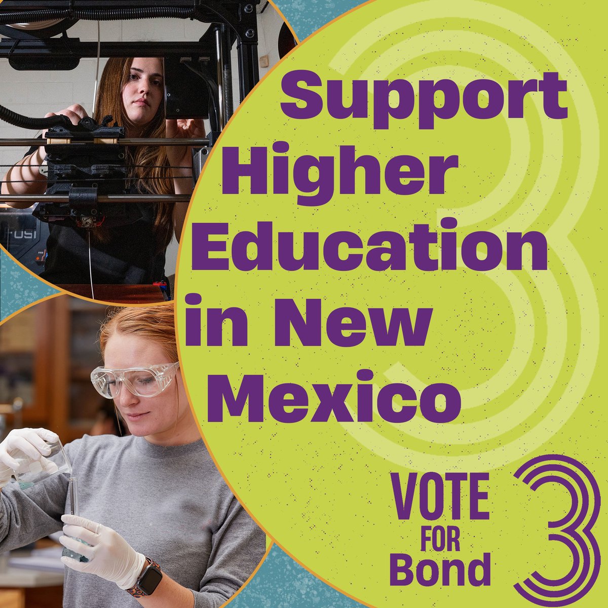 Election Day is right around the corner and now is the time to invest in higher education! Bonds fund vital upgrades at public colleges, universities and specialty schools. To learn more about this year's projects, visit the link in our bio. #Bond3ForNM