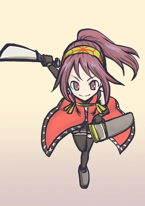 蕨手刀使いの蝦夷っ子  今までと違う落書きシリーズを考えようという事で、線のタッチや等身も普段と変えてみようかと模索してます #和清の雑画帳