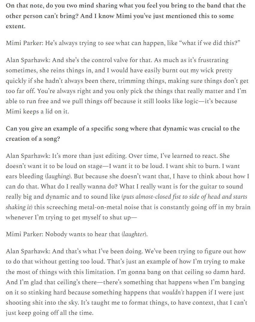 misterminsoo's tweet photo. RIP Mimi Parker. Low has been one of those life-long bands for me. I'm happy to have had the chance to interview Mimi &amp; Alan last year. Knowing more about who she was as a person, and how the two worked together creatively, has stuck with me and is what I'm thinking about today. https://t.co/dA5watRSLj